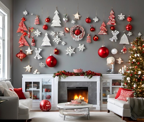 andy-inspired colors and textures. Think pink, red, and white hues, iridescent accents, and playful decorations like gingerbread shapes and candy canes.