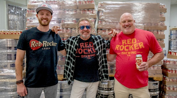 (l to r) Cameron Schubert, Sammy Hagar, Eric Schubert of Red Rocker Brewing_Photo Credit Jon Luini