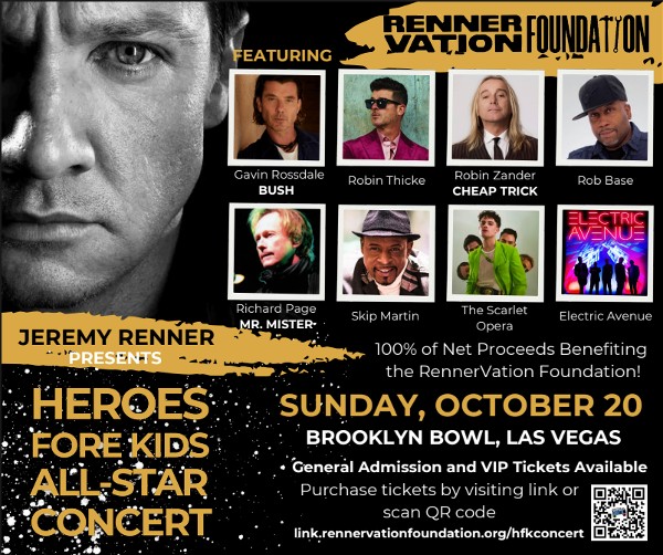 Jeremy Renner Heroes Fore Kids event Jeremy Renner Heroes Fore Kids event