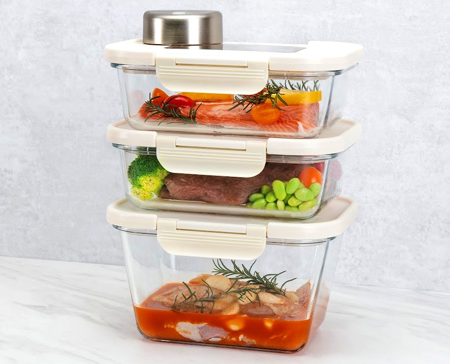 SealVax glass storage containers