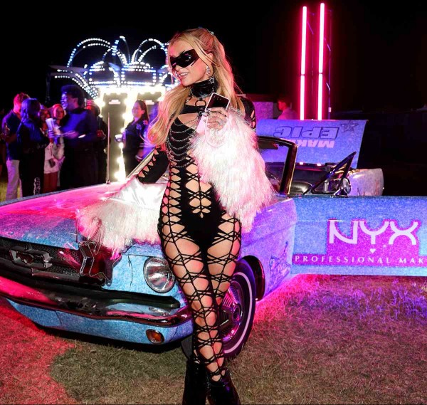 Paris Hilton NYX brand convertible Neon Carnival 2025 Paris Hilton at 2025 Neon Carnival