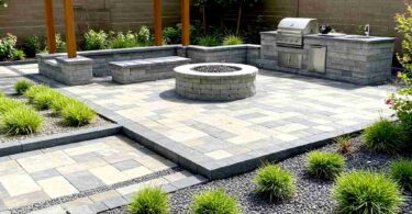 backyard transformation hardscape