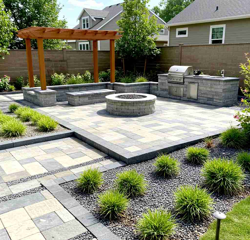 backyard transformation hardscape