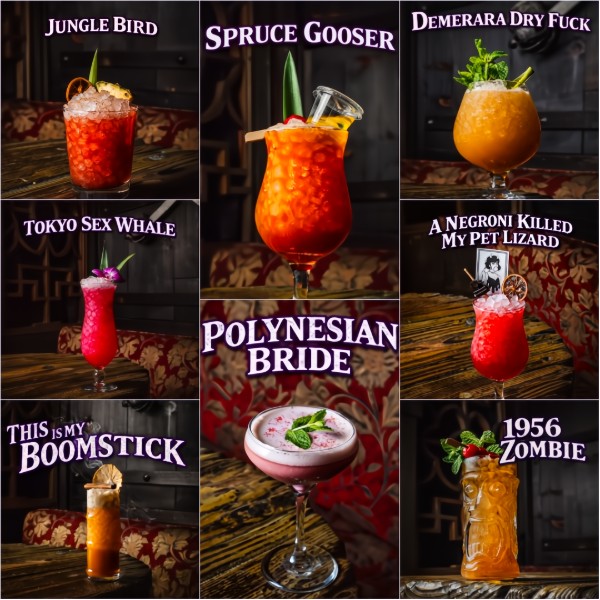 Golden Tiki Las Vegas cocktail menu Golden Tiki Las Vegas