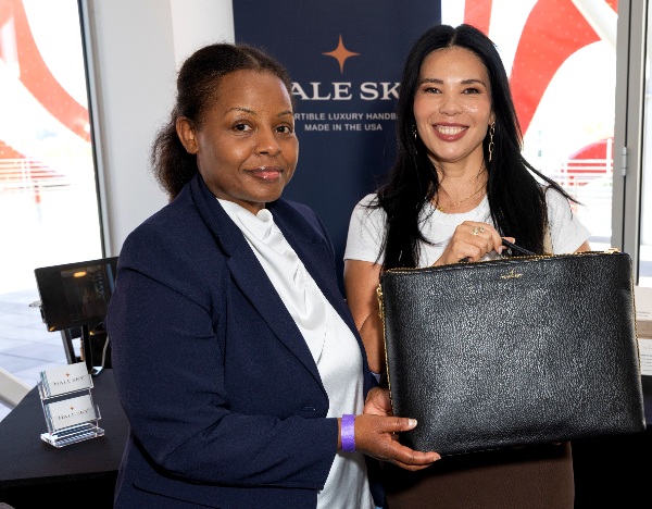 Tamara Hale at the 2026 Secret Room Emmys event with the Hale Sky 3-in-1 Convertible Handbag Tamara Hale at the 2026 Secret Room Emmys event with the Hale Sky 3-in-1 Convertible Handbag