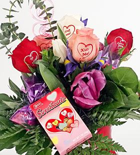 Speaking Roses Conversation Heart Bouquet
