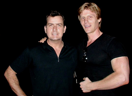 Charlie Sheen with Bend the Rules' Markus Bender.